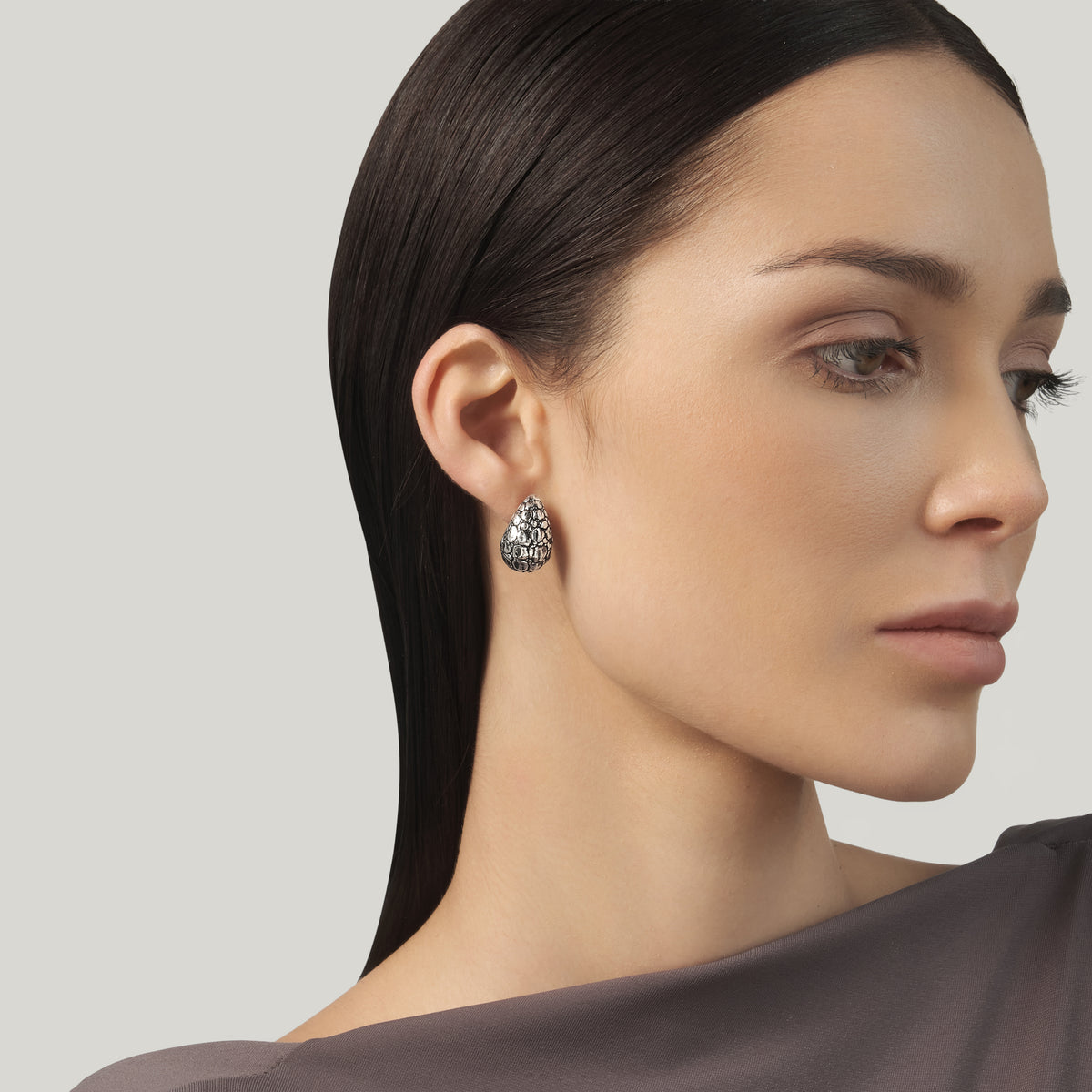 G. Raspini Croco Droplet small earrings, Silber 925 – Ansicht 2