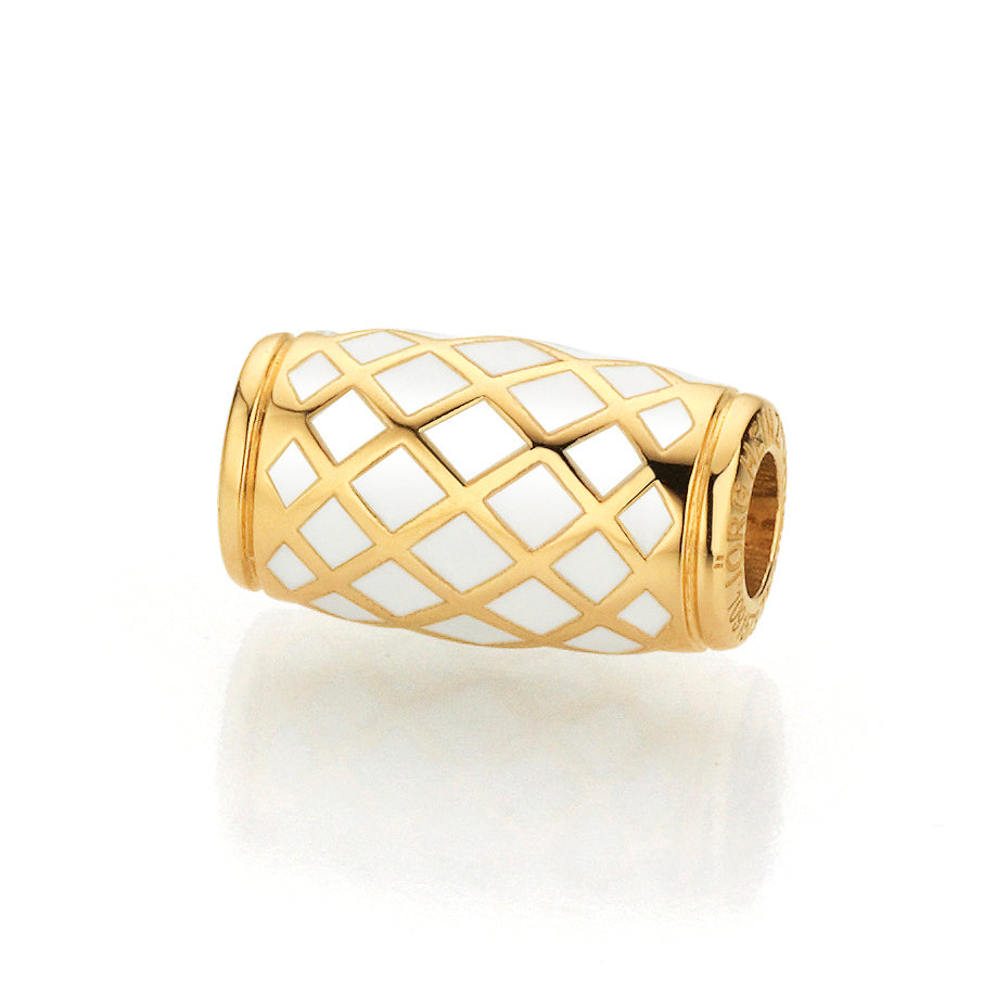Tönnchen/Barrel "Raute" mit Kaltemaille 750/-GG