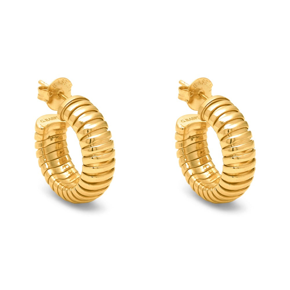 G. Raspini Gold Plated Tubogas Earrings – Ansicht 1