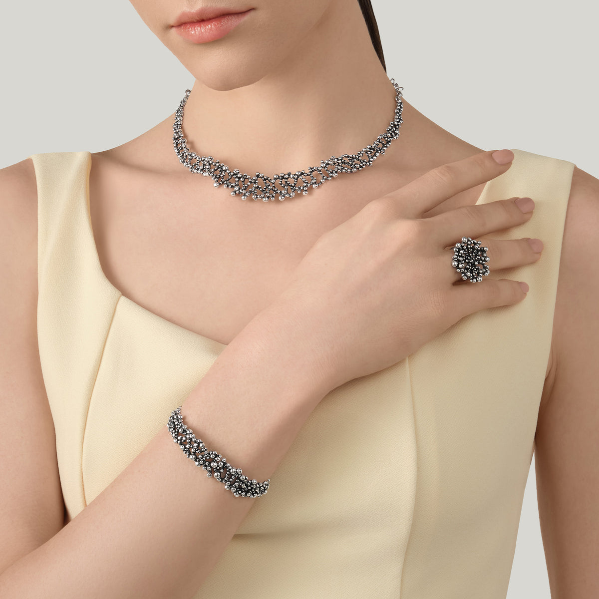 G. Raspini Perlage Necklace 40cm, Silber 925 – Ansicht 3