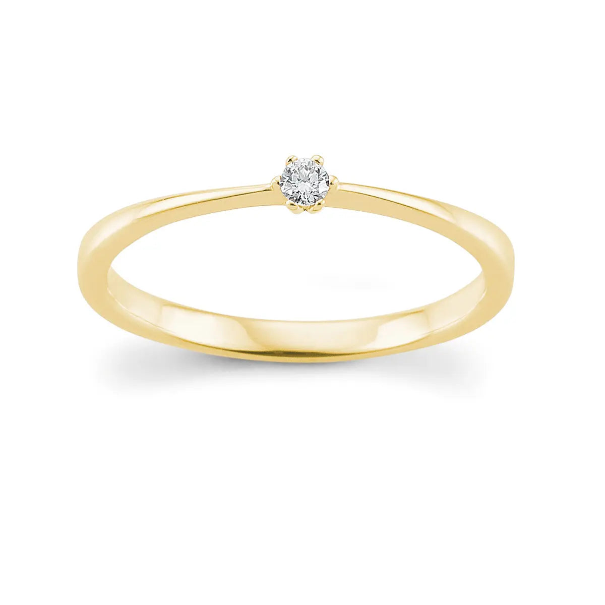 Ring , 585/- GG, Brill.0,05 ct, 52