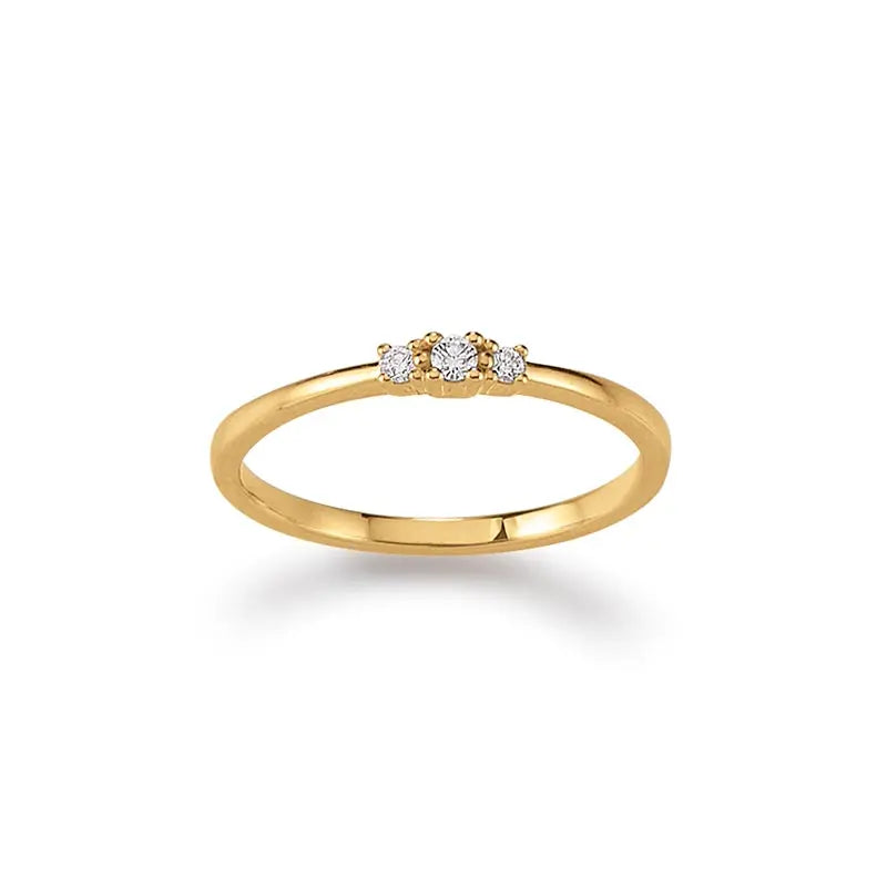 Ring 585/-GG mit 3 Brillant 0,08ct H/SI, RM 52