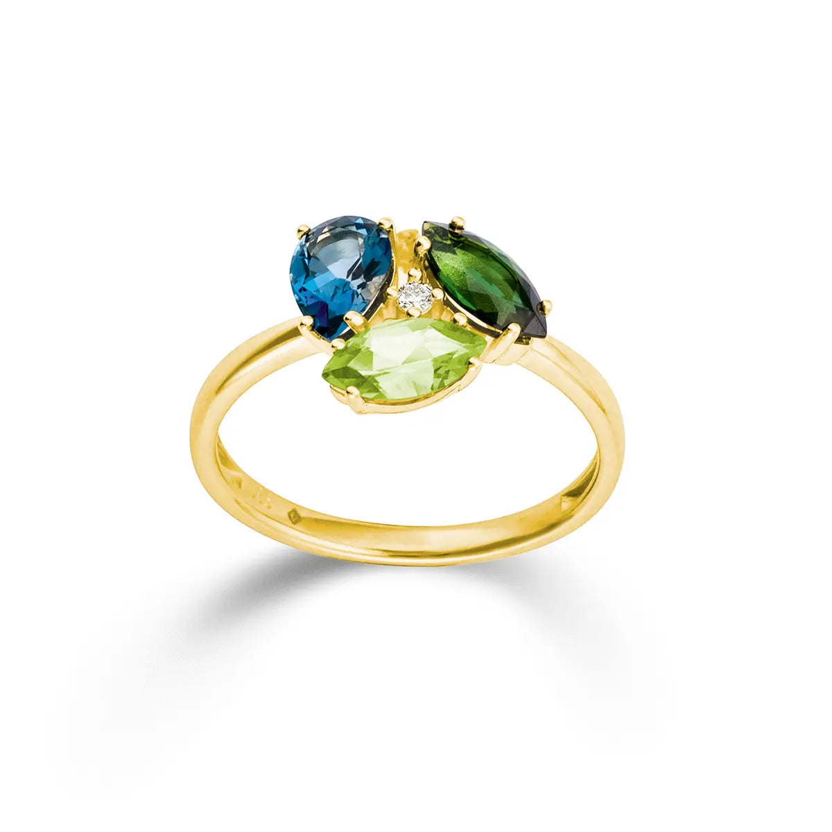 Ring GG 585/-, Topas LB,Turmalin, RM 52