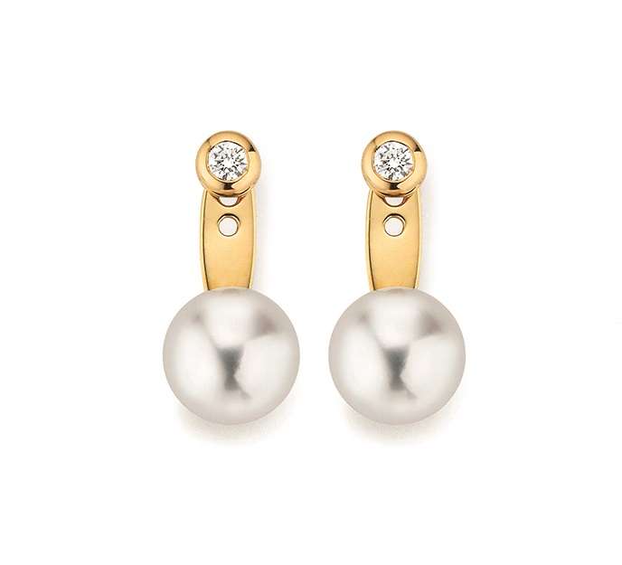 Ohrstecker mit Diamanten, Gold 750 Gelb – Nexxt