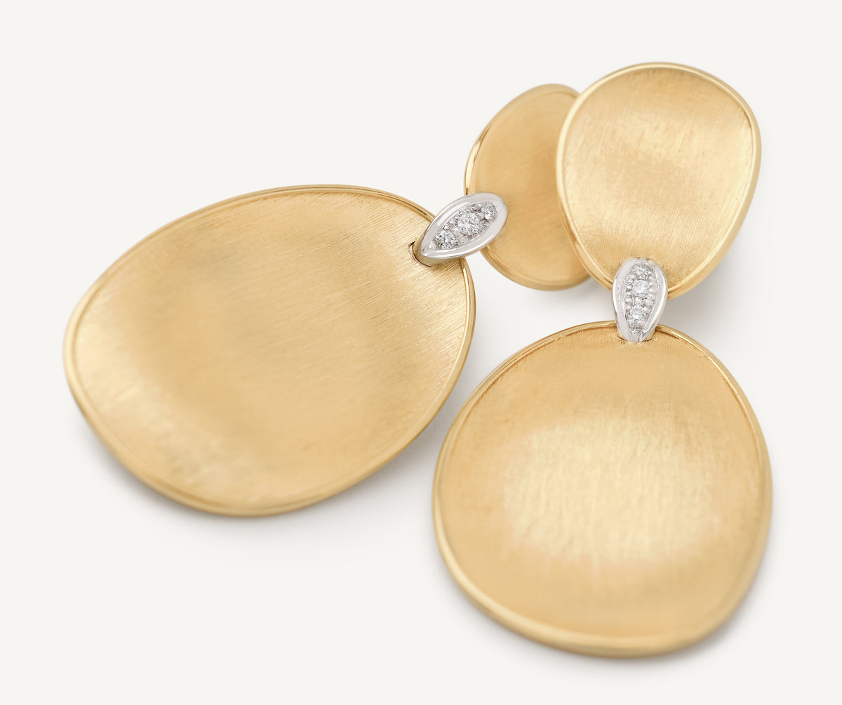 Marco Bicego Lunaria Diamonds Ohrringe, 18 Karat Gelbgold — Detailansicht 3