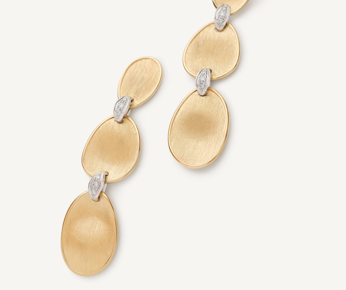 Marco Bicego Lunaria Diamonds Ohrringe, 18 Karat Gelbgold — Detailansicht 3
