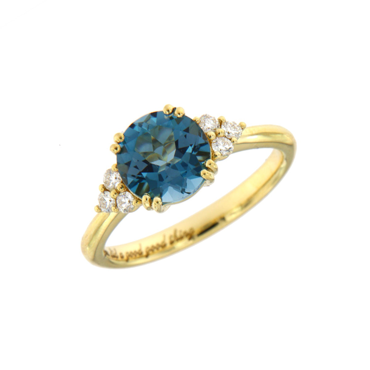 Alberti Ring GG 750/-, Diam., London Blue, 0,17 ct