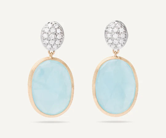 Ohrringe aus 18kt Gold mit Aquamarin und Diamanten (Paar) Größe EU_0