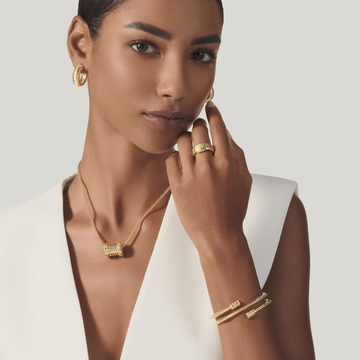 G. Raspini Gold Plated Tubogas Earrings – Ansicht 3