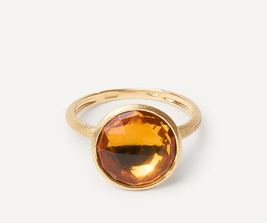 Ring aus 18kt Gold mit Citrin Größe EU_55