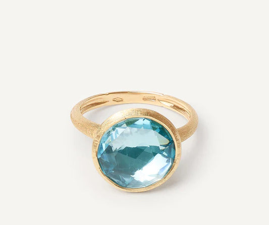 Ring aus 18kt Gold mit Blautopas Größe EU_55