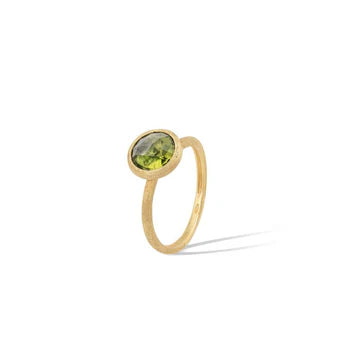 Ring aus 18kt Gold mit Peridot Größe EU_55