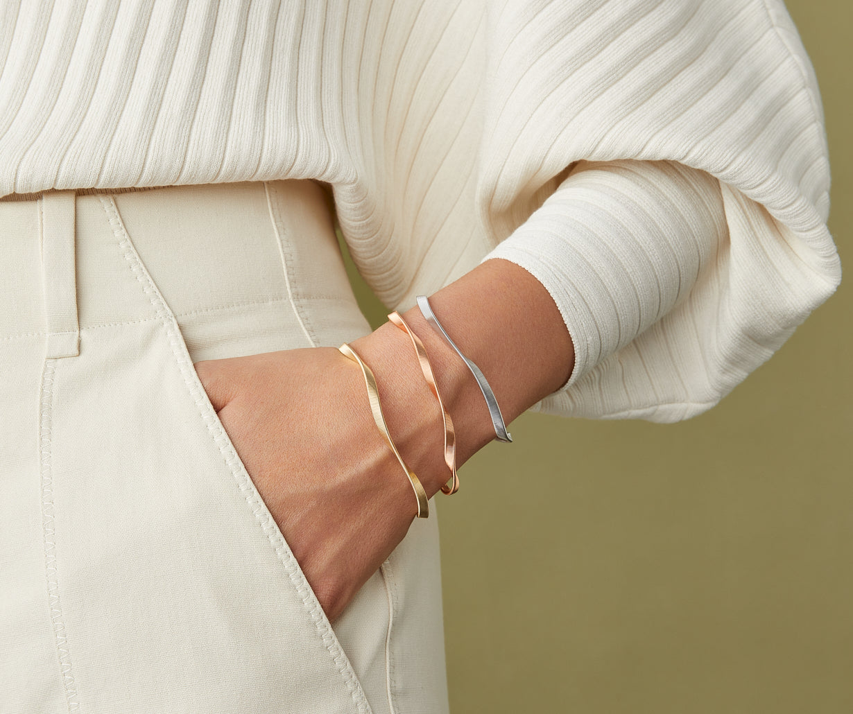 Marco Bicego Marrakech Armreif, 18 Karat Weißgold — Detailansicht 2
