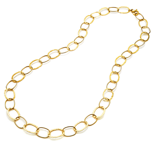 Vergoldete Alternating Oval Link Halskette 92cm