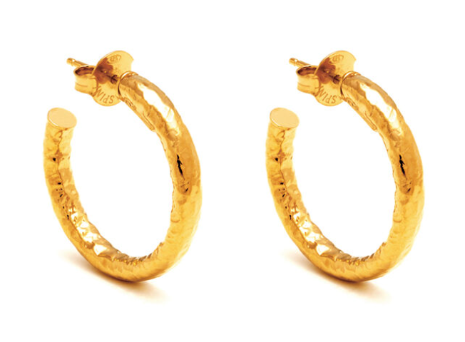 Gold Plated Rock Light Mini Earrings