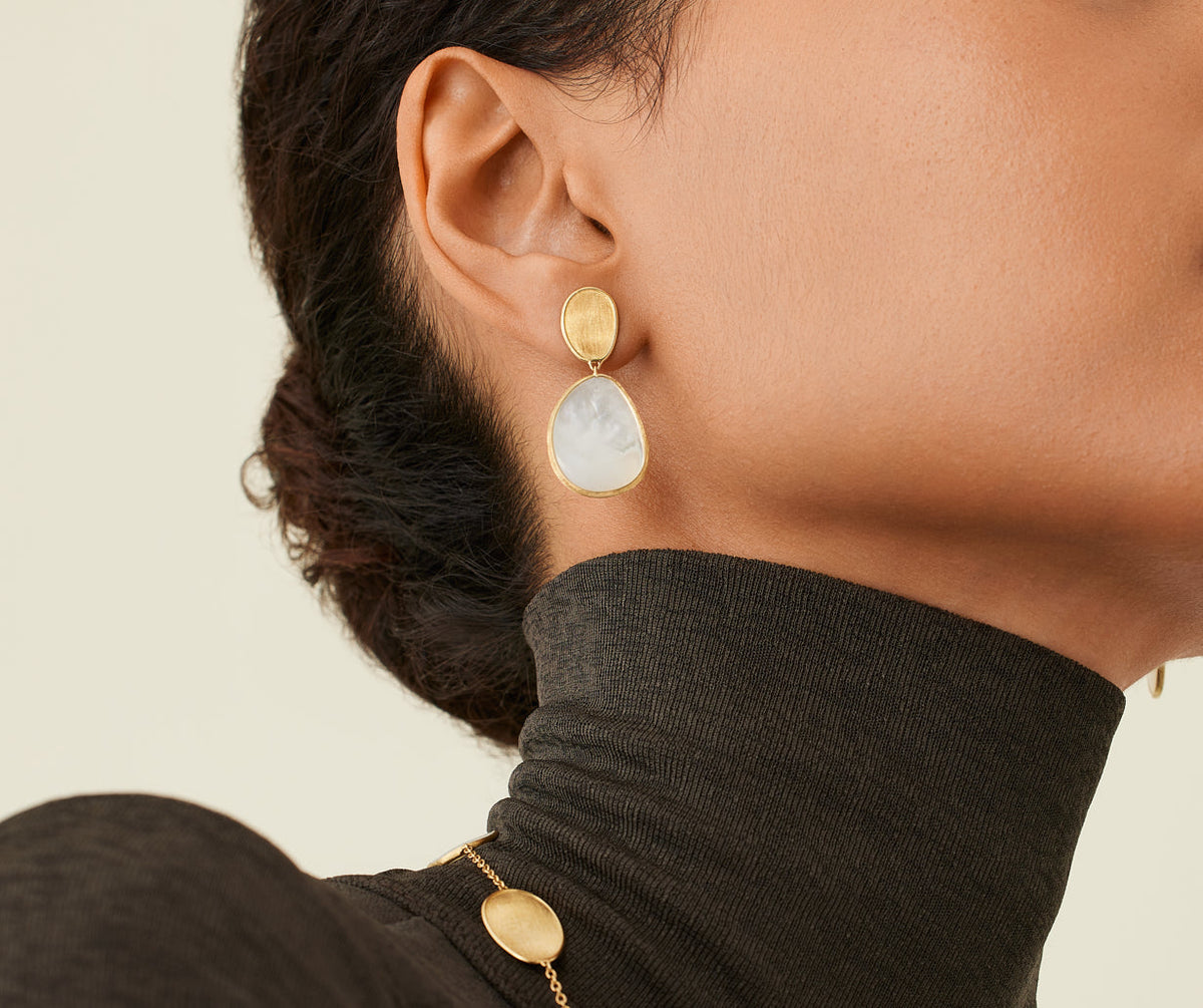 Marco Bicego Lunaria Color Ohrringe, 18 Karat Gelbgold — Detailansicht 2