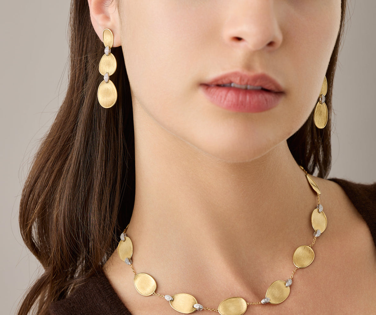 Marco Bicego Lunaria Diamonds Ohrringe, 18 Karat Gelbgold — Detailansicht 2