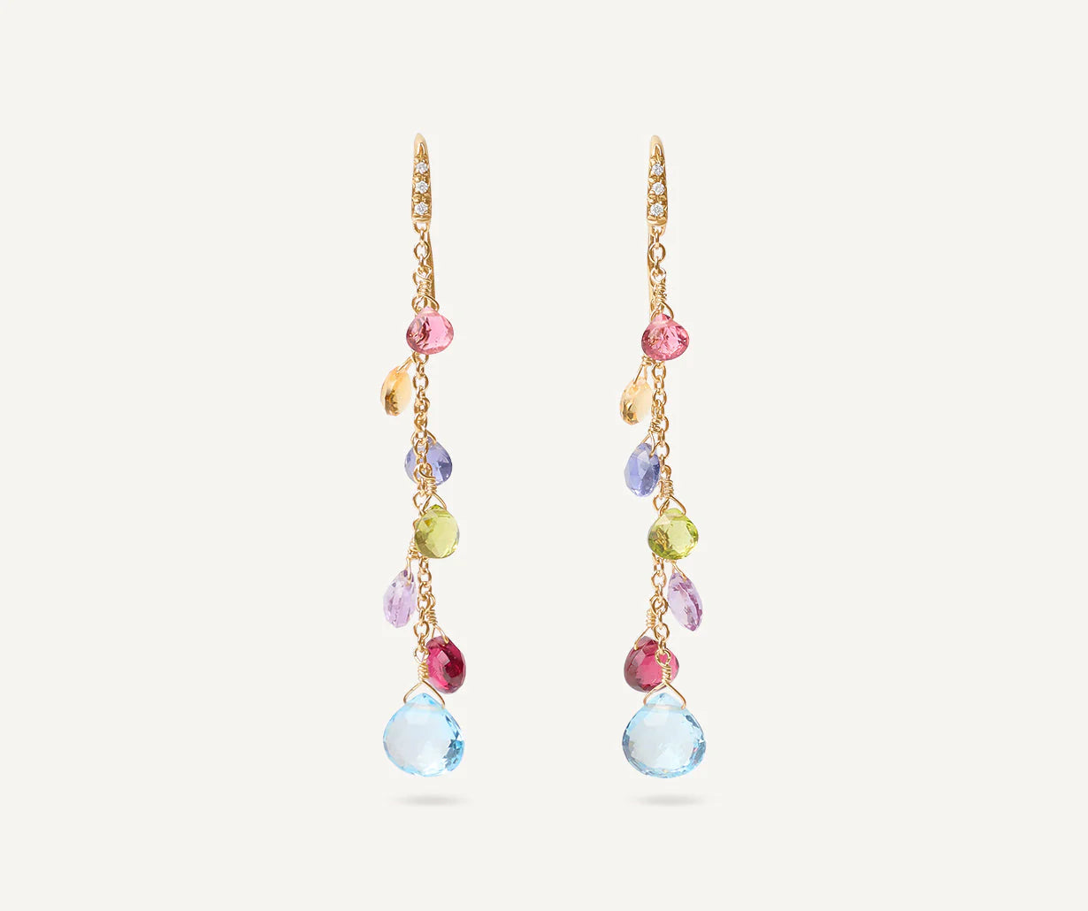 Ohrringe aus 18kt Gold mit Mischsteinen & Diamanten (Paar) Größe EU_0