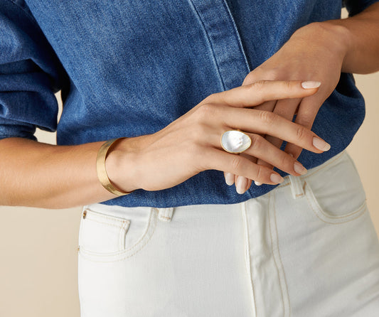Marco Bicego Lunaria Color Ring, 18 Karat Gelbgold — Detailansicht 1