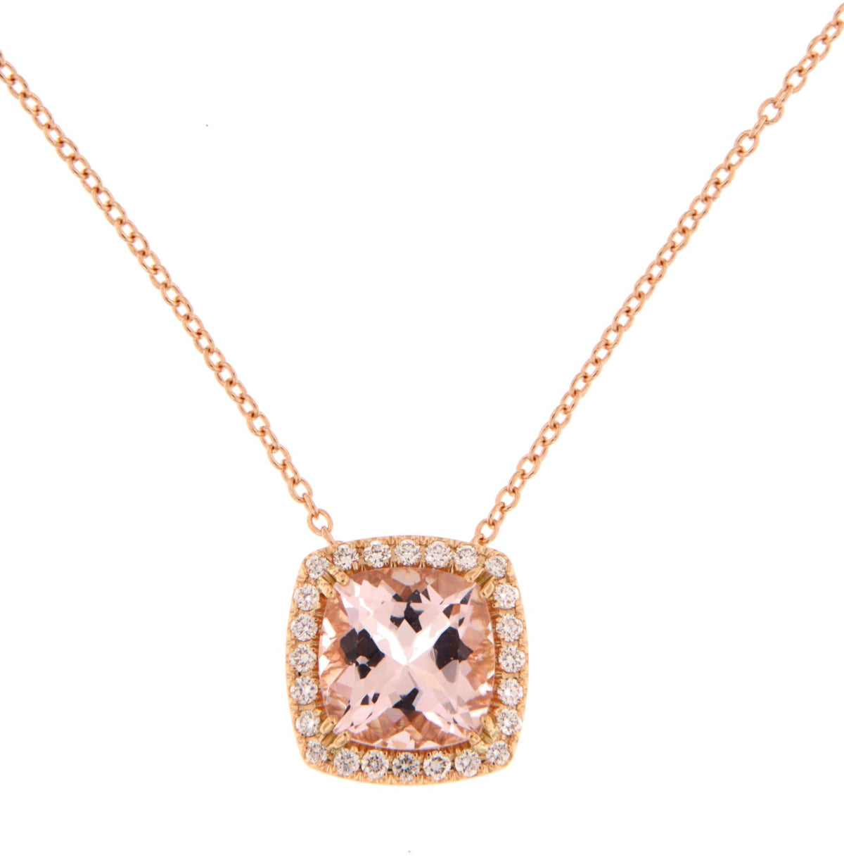 Alberti Halskette 750/-RG, Morganit 2,67ct
