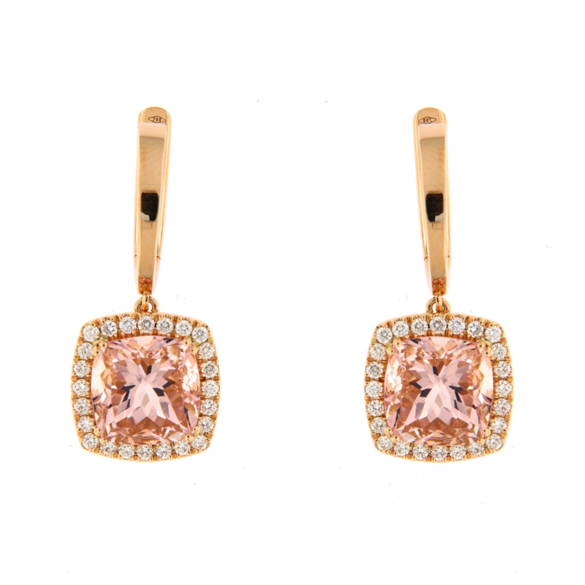 Alberti Ohrringe, 750/-RG, Pink Morg.,0,55ct, Anlg.56
