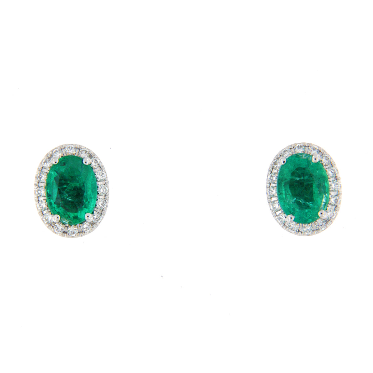 Alberti Ohrstecker 750/-WG, Brill. , Smaragd 1,57ct