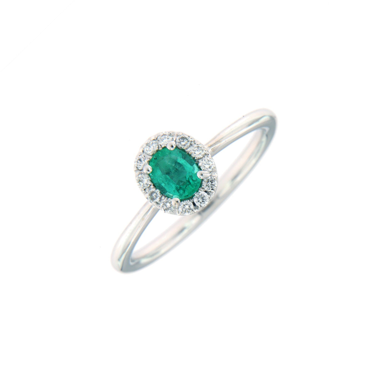 Alberti Ring 750/-WG, Brill. 0,16ct, Smaragd 0,85ct