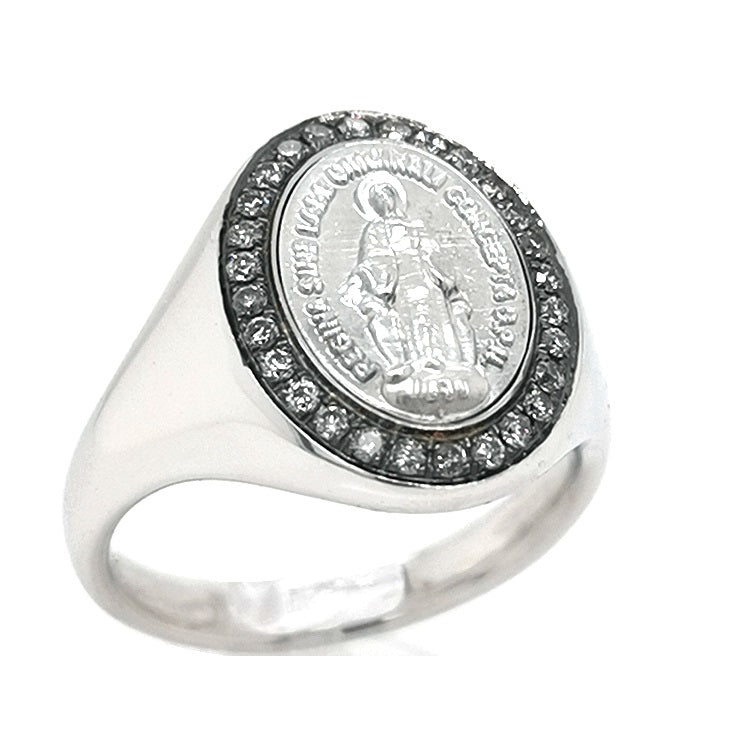 Alberti Ring Madonna WG 750/- grey diamonds