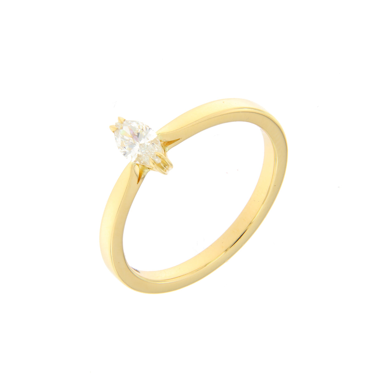 Alberti Solitaire Ring 750/-GG, Marquise Diam. 0,2ct