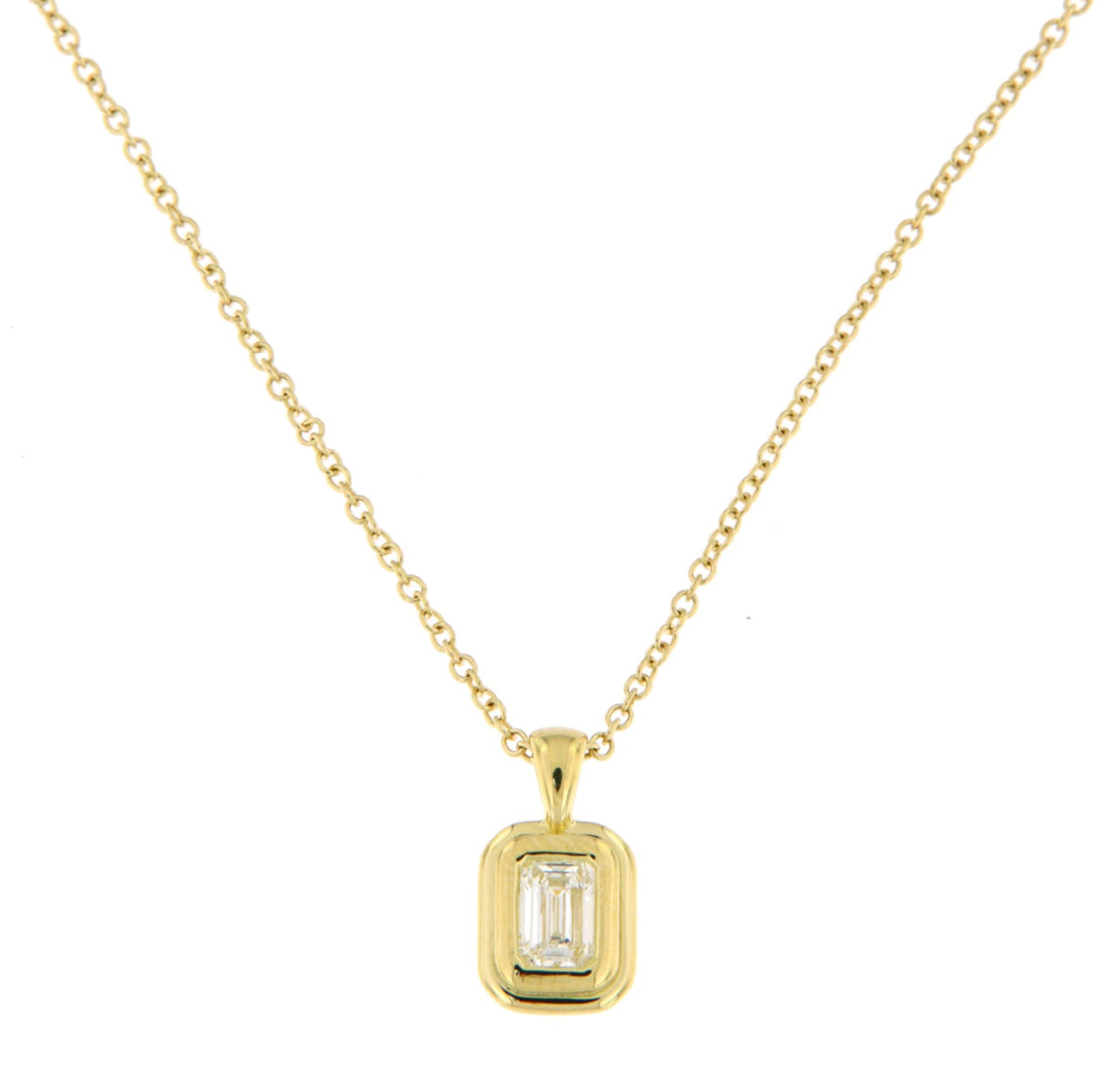 Alberti Halskette 750/-GG, EM Schliff, 0,2ct