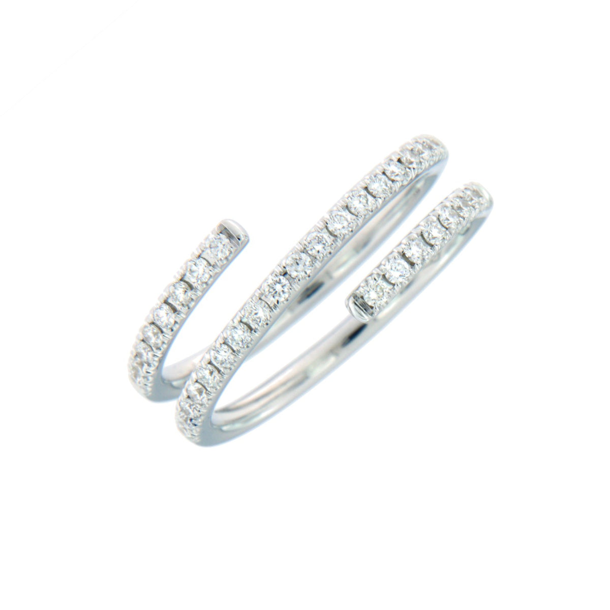 Alberti Drehring 3-reihig 750/-WG, Brill. 0,38ct