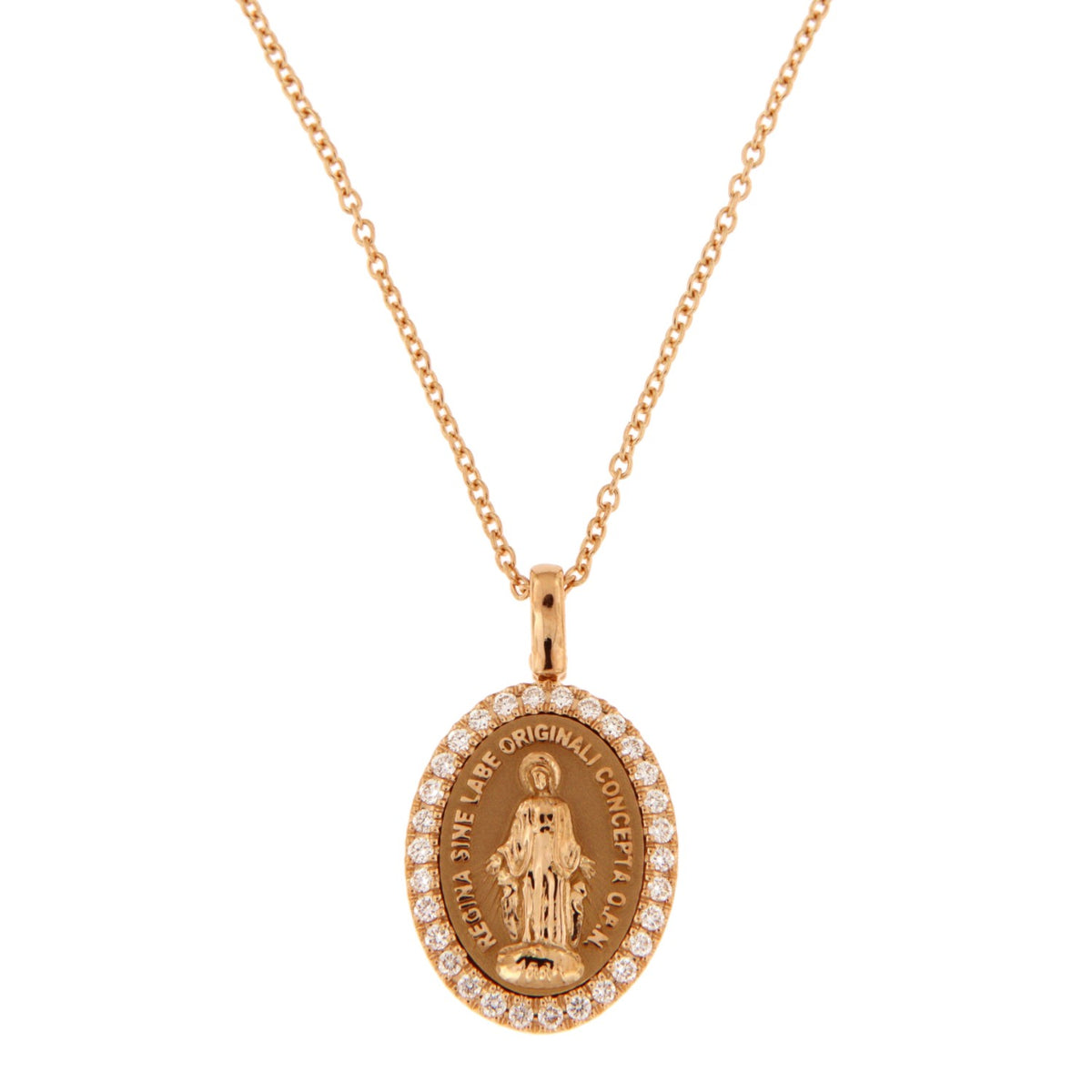 Alberti Kette Madonna RG 750/-, small, 0,15ct, Anl. 48