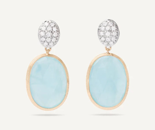 Ohrringe aus 18kt Gold mit Aquamarin und Diamanten (Paar) Größe EU_0