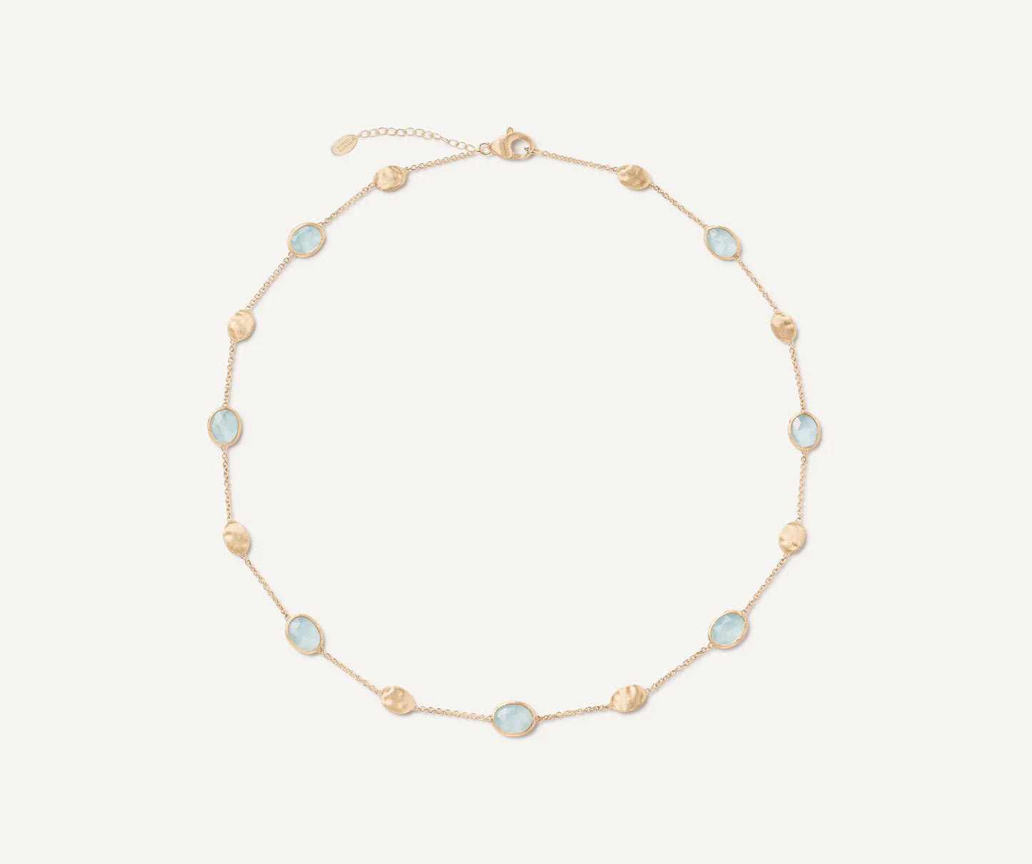 Halskette aus 18kt Gold mit Aquamarin Größe EU_42
