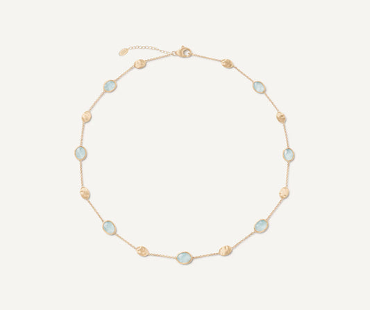Halskette aus 18kt Gold mit Aquamarin Größe EU_42