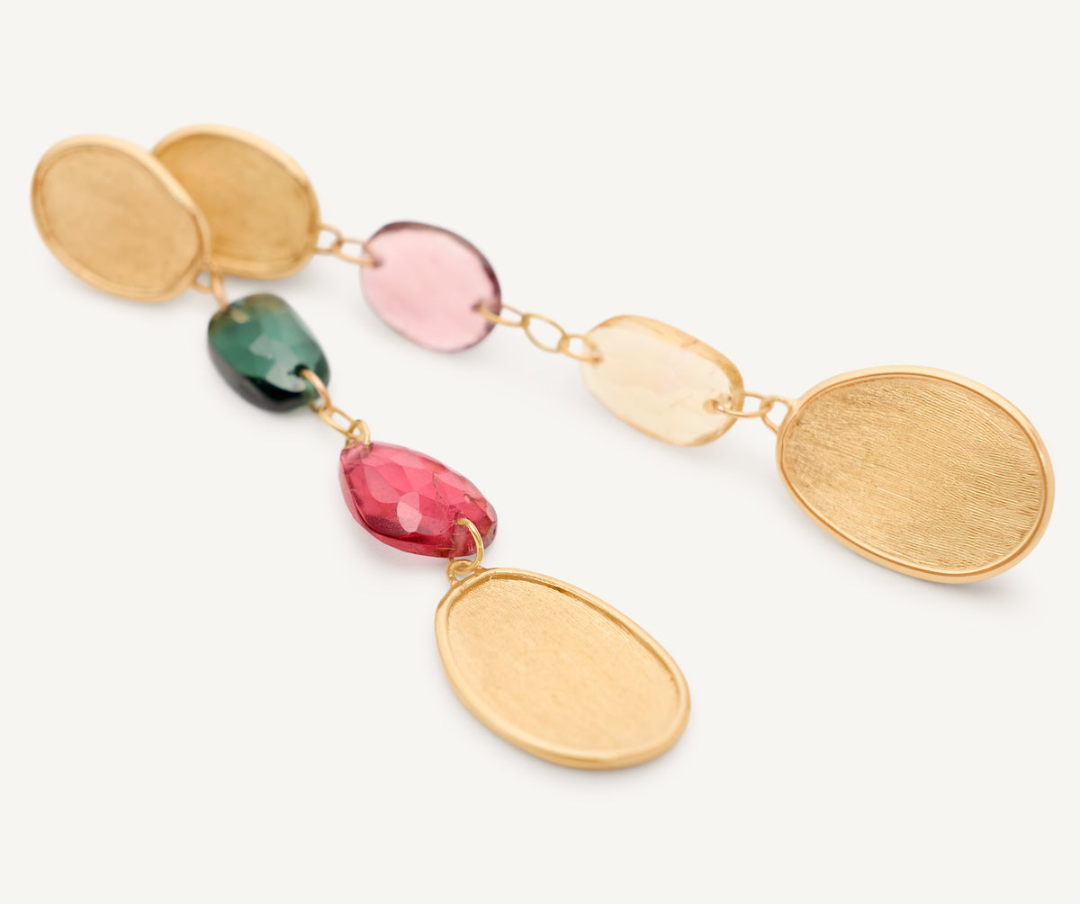 Marco Bicego Lunaria Color Ohrringe, 18 Karat Gelbgold — Detailansicht 3